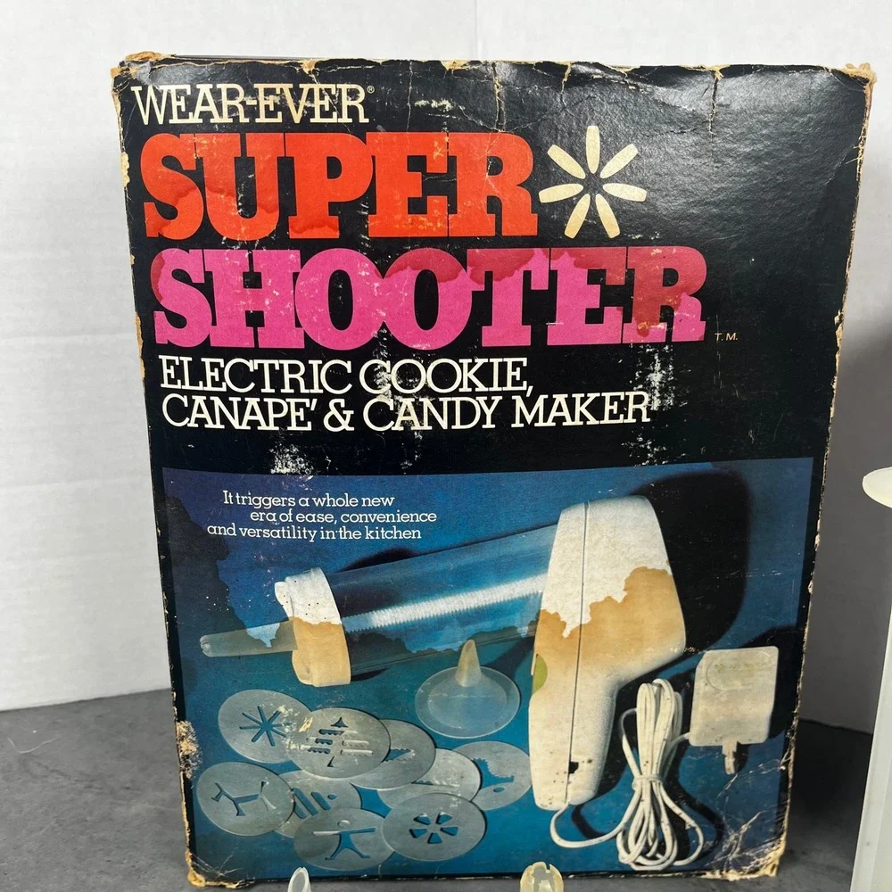 Wear-Ever Super Shooter Electric Cookie Canape Candy Maker PS-7204 Vintage Boxed